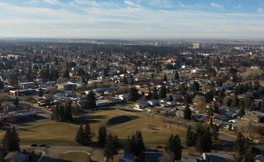 Aerial view of Red Deer, Alberta