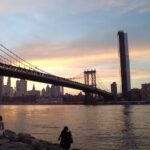 Golden hour hues paint the New York skyline