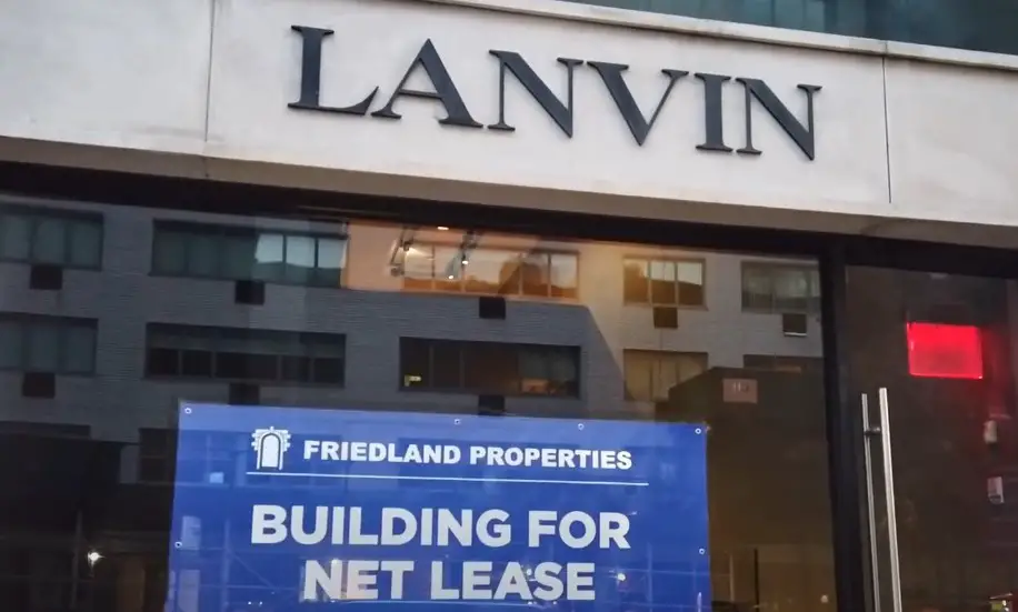 Lanvin storefront, currently available for lease