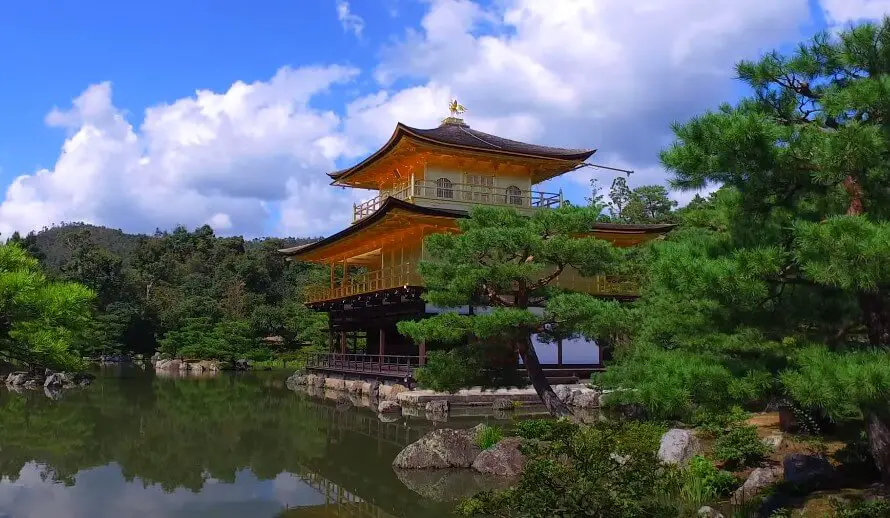 Golden Pavilion, Kyoto, bathed in sunlight