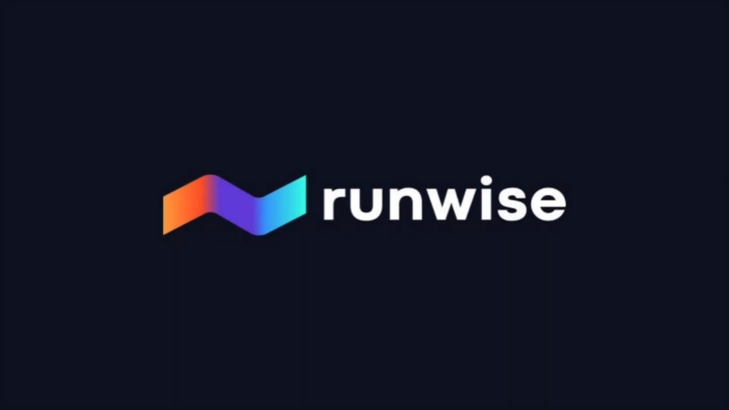 Runwise logo displayed on a dark background in a clean, modern design